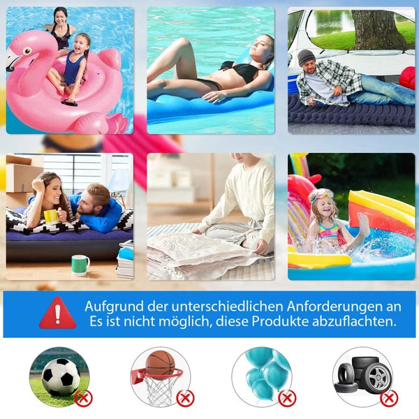 Elektrische USB Akkupumpe 6000mAh Luftpumpe Pool Schlauchboote Luftmatratze Gebläse