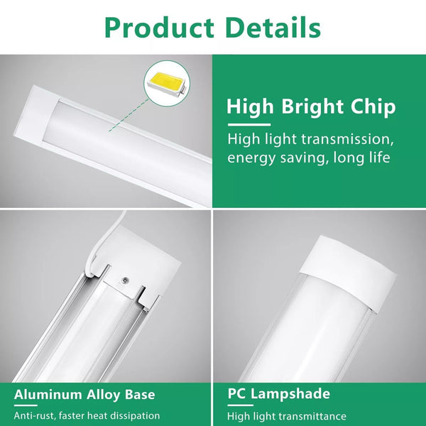 Neu: Deckenleuchte LED 40 Watt (Wie 400 Watt alte Röhren) 120 cm (3 Ausführungen), Bürolampe, Garage, Werkstatt.