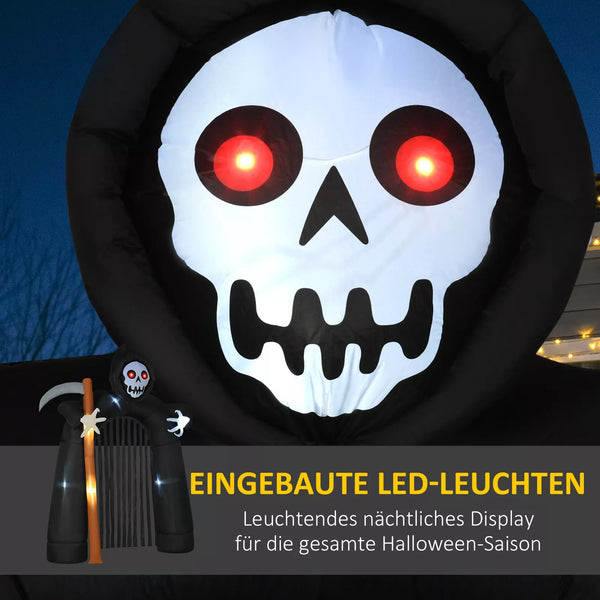 Aufblasbarer Halloween Sensenmann riesig 285 cm mit 8 LEDs