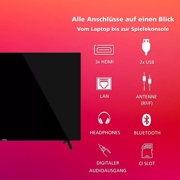 Telefunken Fernseher 65 Zoll (1,65 Meter) Smart TV 4K UHD Dolby Vision HDR Triple-Tuner HD+