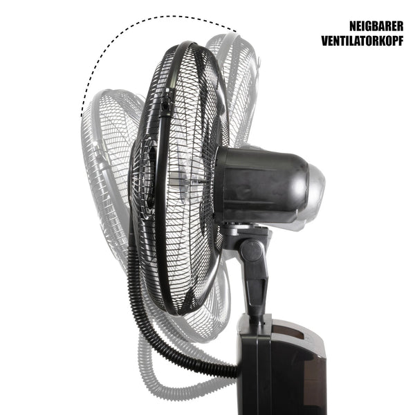 Nebelventilator Standventilator Ø40 cm Luftkühler Ventilator 80 Watt mit 1,2 Liter Wassertank für Ultraschallnebel