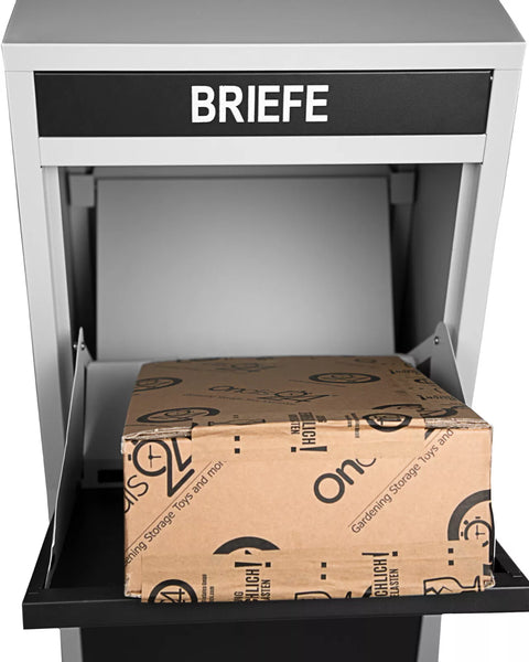 Paketbox für Briefe und Pakete. 1,03 Meter Höhe. Weiß-Anthrazit