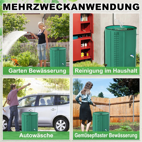 Regentonnen. 200-750 Liter. Warum zahlen, wenn Wasser gratis vom Himmel kommt?