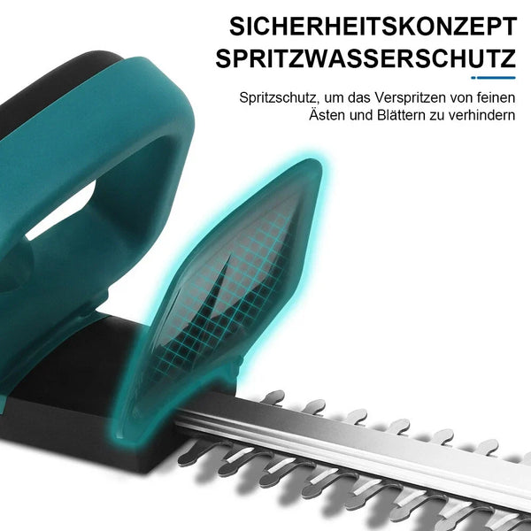 Sonderposten: Leistungsstarke Akku-Heckenschere. Inkl. 2 Akkus und Ladegerät.