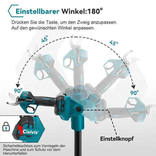 Akku Hoch-Astschneider und Astsäge 4-in-1 mit Kettensäge, Astschere & Teleskopstiel – 600W