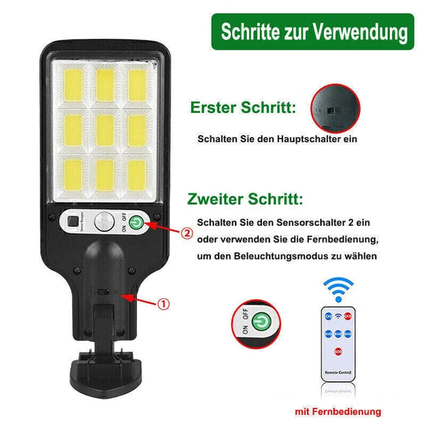 Solar-LED-Wandlampen (4-8-12er Set) mit Bewegungsmelder. Solarleuchten für Außen mit Bewegungsmelder – wetterfest &amp; kabellos