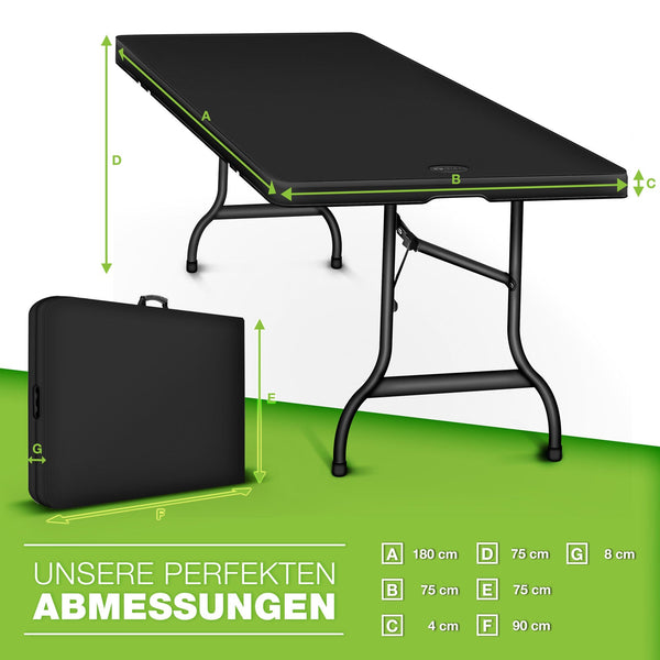 Klapptisch 180 cm Gartentisch Buffettisch Campingtisch klappbar Garten – Fairer Import Vertrieb