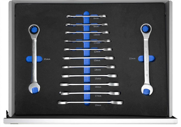 XXL Profi-Werkzeugwagen 8 Schubladen Werkstattwagen mit Werkzeug gefüllt. 89 kg Gesamtgewicht.