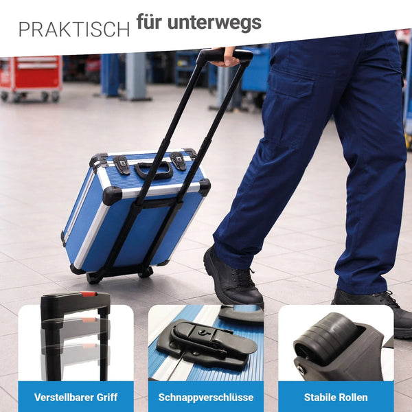 Lagerräumung: Werkzeugkoffer Trolley 1200 Teile - mit den beliebten Gabel-Ringratschenschlüsseln. Werkzeugset Werkzeugkoffer