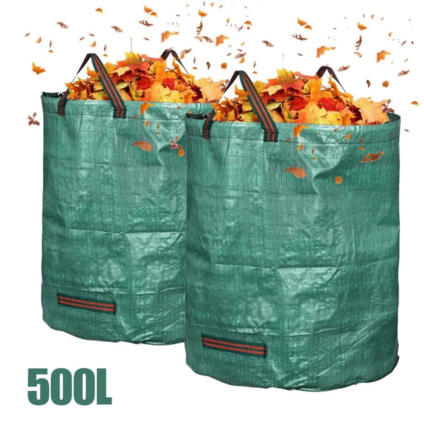 Doppelpack: 500 Liter Gartenabfallsack XXL. Gartentasche Riesiger Laubsack