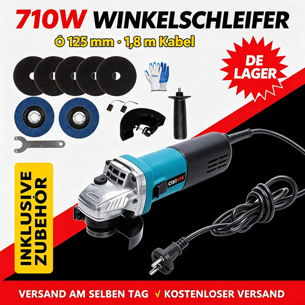 Kraftvoller Winkelschleifer 125 mm – 710 Watt für Werkstatt und Heimwerker