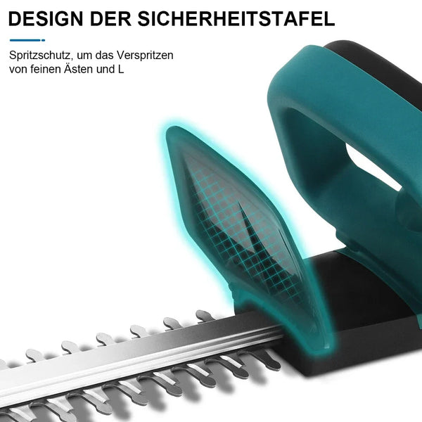 Sonderposten: Leistungsstarke Akku-Heckenschere. Inkl. 2 Akkus und Ladegerät.