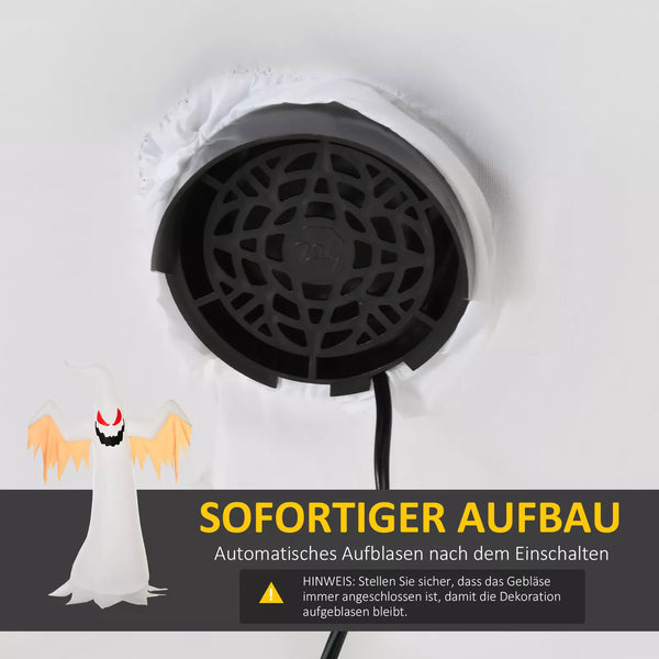 Halloween Selbstaufblasenderes Gespenst 2,4 m Dekoration mit LEDs IP44
