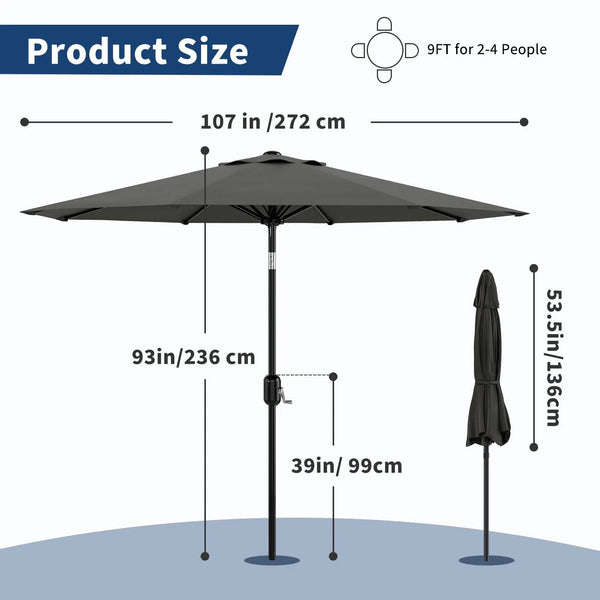 Sonderposten: Sonnenschirm Durchmesser Ø 270cm. UV-Schutz UPF50. knickbar. Höhe 236 cm.