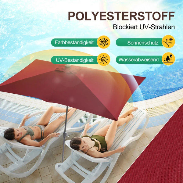 Kurbel-Sonnenschirm mit Stahlgestänge 200x300 cm rechteckige Form. Verschiedene Farben