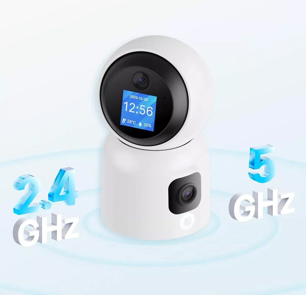 Überwachungskamera mit 2 Doppel-Objektiv und Bildschirm 6MP WLAN PTZ HD IP Kamera PIR Schwenkbar