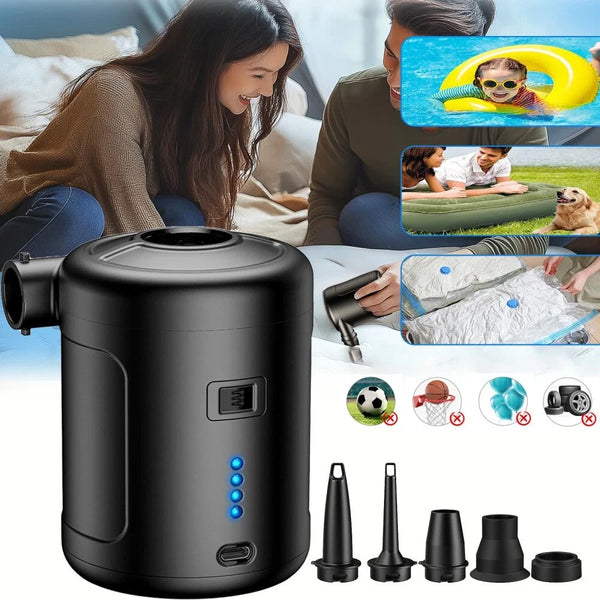 Elektrische USB Akkupumpe 6000mAh Luftpumpe Pool Schlauchboote Luftmatratze Gebläse
