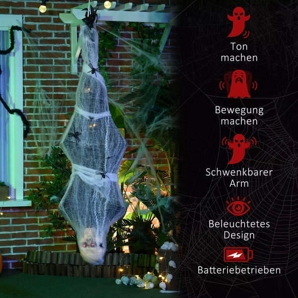 Halloween Mumie 170 cm Hängend mit LED Augen die glühen