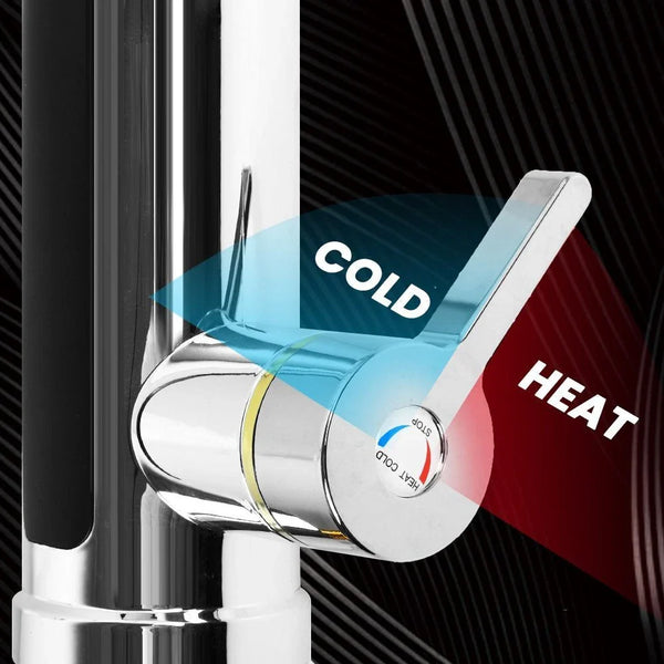 Wasserhahn Flxibel Armatur mit Durchlauferhitzer mit LED-Anzeige. Komplette 3000W Armatur mit Stromanschluss.