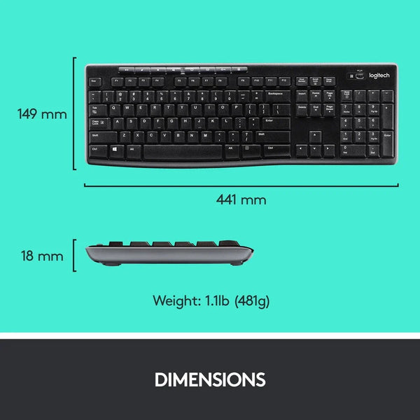 Deutsche Logitech MK Wireless Combo Funk-Tastatur plus Maus-Set. QWERTZ