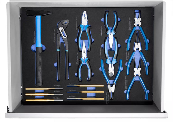 XXL Profi-Werkzeugwagen 8 Schubladen Werkstattwagen mit Werkzeug gefüllt. 89 kg Gesamtgewicht.