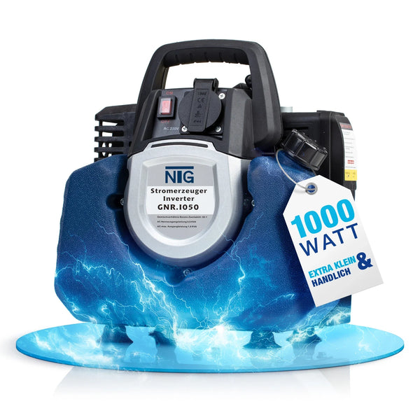 Inverter, Kompakter Stromerzeuger, 1000W. Benzin Stromgenerator Notstromaggregat