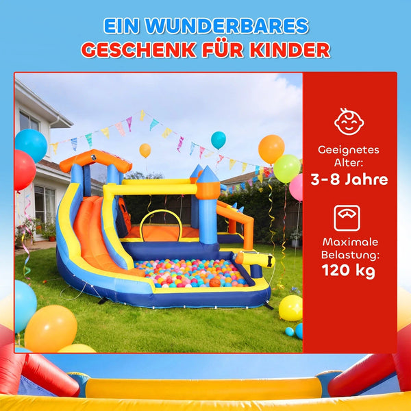 Sommer-Hit! Hüpfburg 8-in-1 mit Wasserrutsche & Gebläse