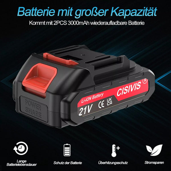 Sonderposten 29,- Euro: Mini-Akku-Kettensäge 4 und 6 Zoll. (2 Ketten-Längen). Inkl. 2 Li-Ion-Akkus und Ladestation.