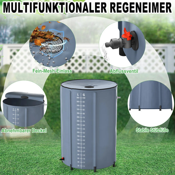 Regentonnen. 200-750 Liter. Warum zahlen, wenn Wasser gratis vom Himmel kommt?