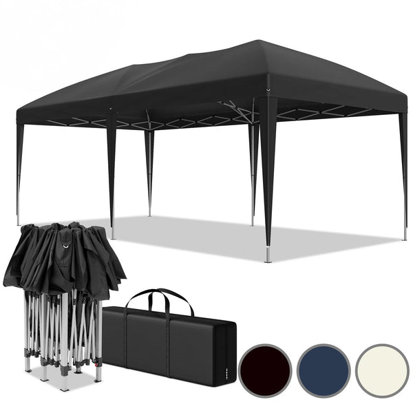 Faltpavillon 3 x 6 m – Pop-Up Pavillon inklusive Tragetasche. Sonnenschutz und leichter Regen. Ohne Seitenteile.