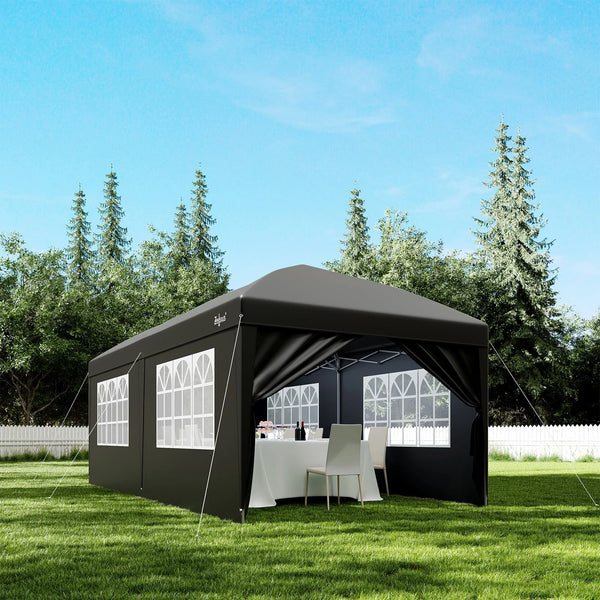Faltpavillon 3 x 6 m – Pop-Up Pavillon inklusive Tragetasche. Sonnenschutz und leichter Regen. Mit 6 Seitenteilen.