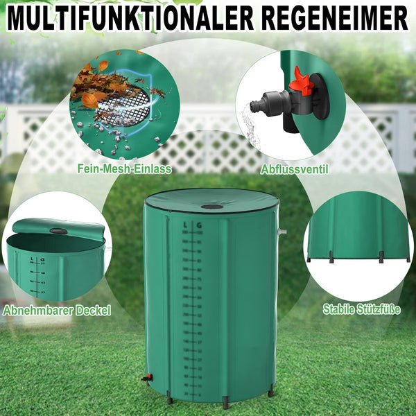 Regentonnen. 200-750 Liter. Warum zahlen, wenn Wasser gratis vom Himmel kommt?