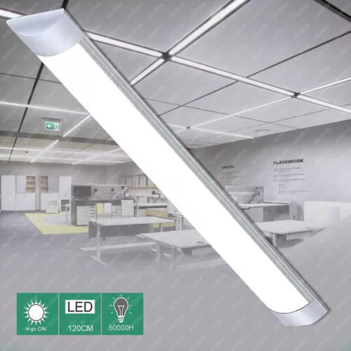 Deckenleuchte 3000K Warmweiß LED 40 Watt (Wie 400 Watt alte Röhren) 120 cm Feuchtraumlampe, Bürolampe, Garage, Werkstatt.