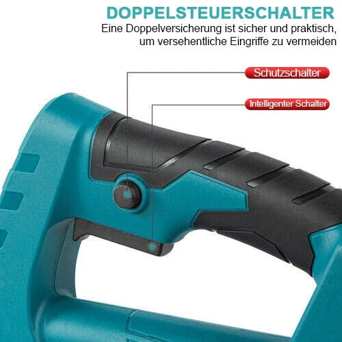 Sonderposten: Akku-Rasentrimmer (blau) mit 2 Lithium-Akkus und Ladegerät Freischneider Motorsense