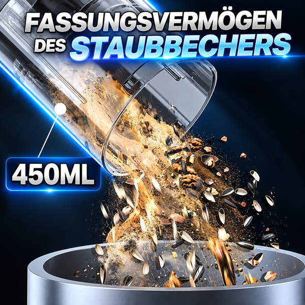 Autostaubsauger mit Akkus. Schluss mit Krümeln & Schmutz im Auto! Handstaubsauger für zu Hause und Büro.