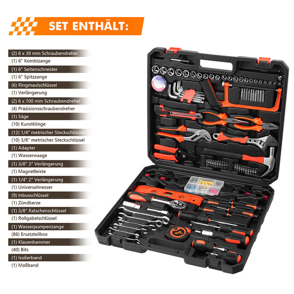 Werkzeugkoffer 198 teiliges Komplettset mit allem was man immer braucht. Grundausstattung.
