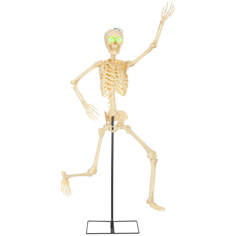 Animierte Halloween-Dekoration – Skelett mit LED-Augen, Sound & Bewegung, 152 cm