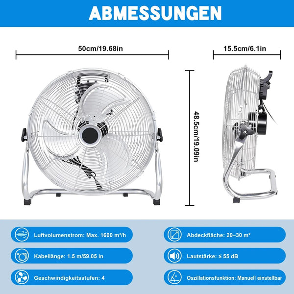 Windmaschine Ø50 cm mit 100 Watt. Extrem stark aber sehr leise