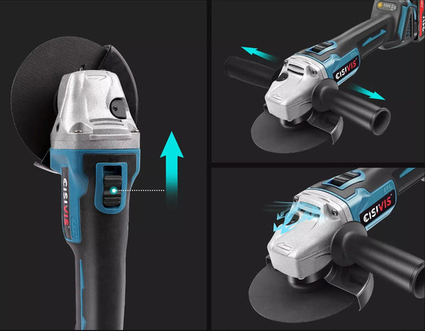 Akku-Flex. Akku-Winkelschleifer. Mit 2 Akkus und Ladestation. 21V. Für 125 mm Scheiben.