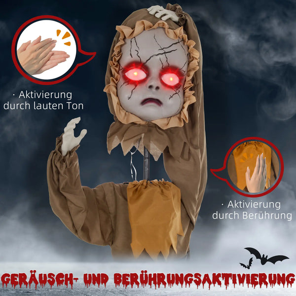 Halloween animierte Geisterpuppe 160 cm mit Spezialeffekten und Soundfunktion