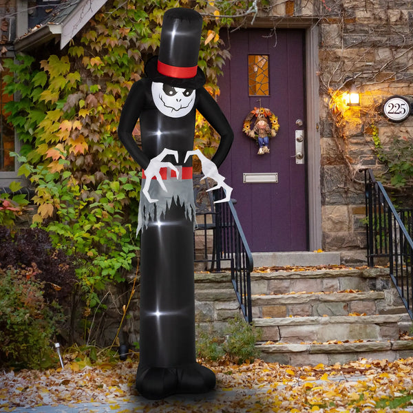 Aufblasbare Halloween-Dekoration – Aufblasbarer Halloween-Geist mit Hut, 306 cm