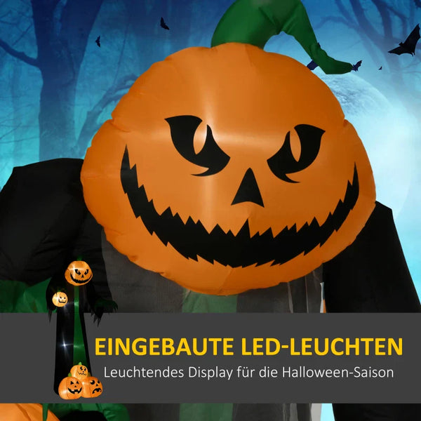 Aufblasbare Halloween-Dekoration – Kürbisgeist mit LED-Beleuchtung, 240cm