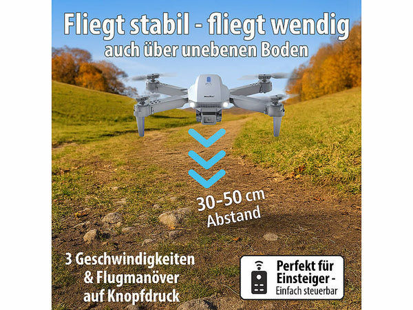Faltbare Drohne (Nur 41,- Euro netto) mit HD-Kamera. Flugspaß für Einsteiger und Fortgeschrittene.