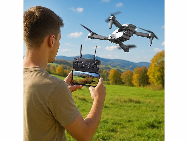 Faltbare Drohne (Nur 41,- Euro netto) mit HD-Kamera. Flugspaß für Einsteiger und Fortgeschrittene.