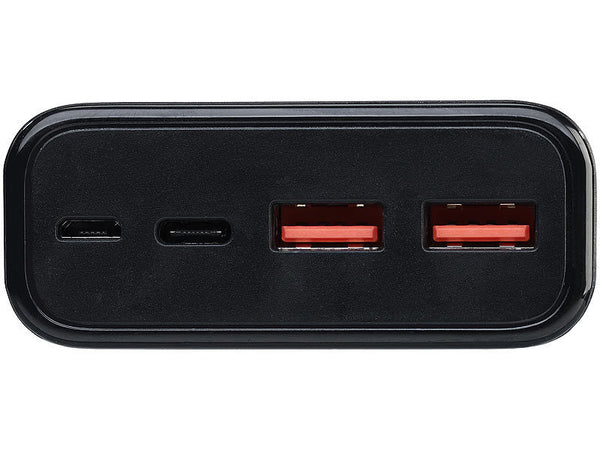 Powerbank 20.000 mAh. Extrem leistungsstark. Mit den neusten Anschlüssen. Für Smartphones und andere Geräte.
