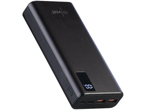 Powerbank 20.000 mAh. Extrem leistungsstark. Mit den neusten Anschlüssen. Für Smartphones und andere Geräte.
