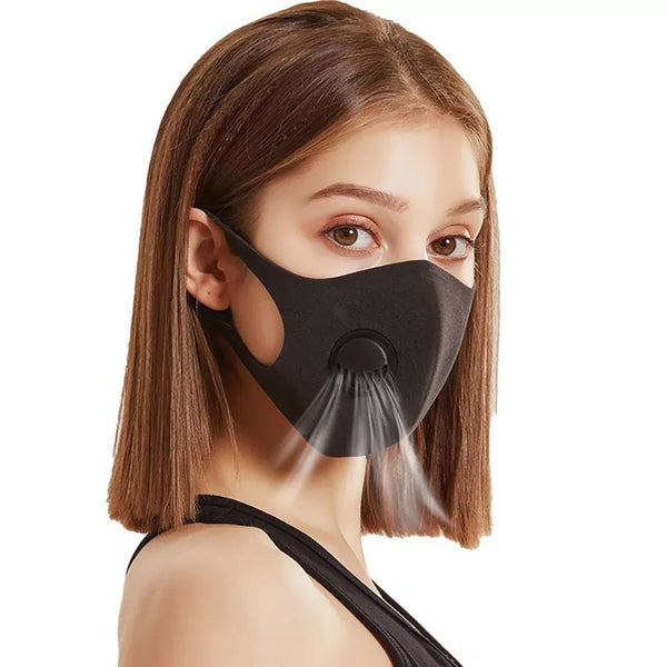 Community Masken: Designer Ventil-Gesichtsmaske - Black Label - (waschbar)