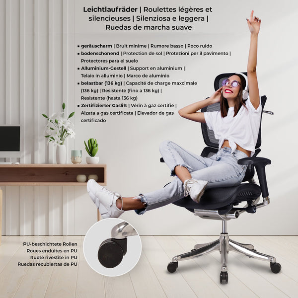 NORK ergonomischer Premium Chefsessel, Bürostuhl der Spitzenklasse.