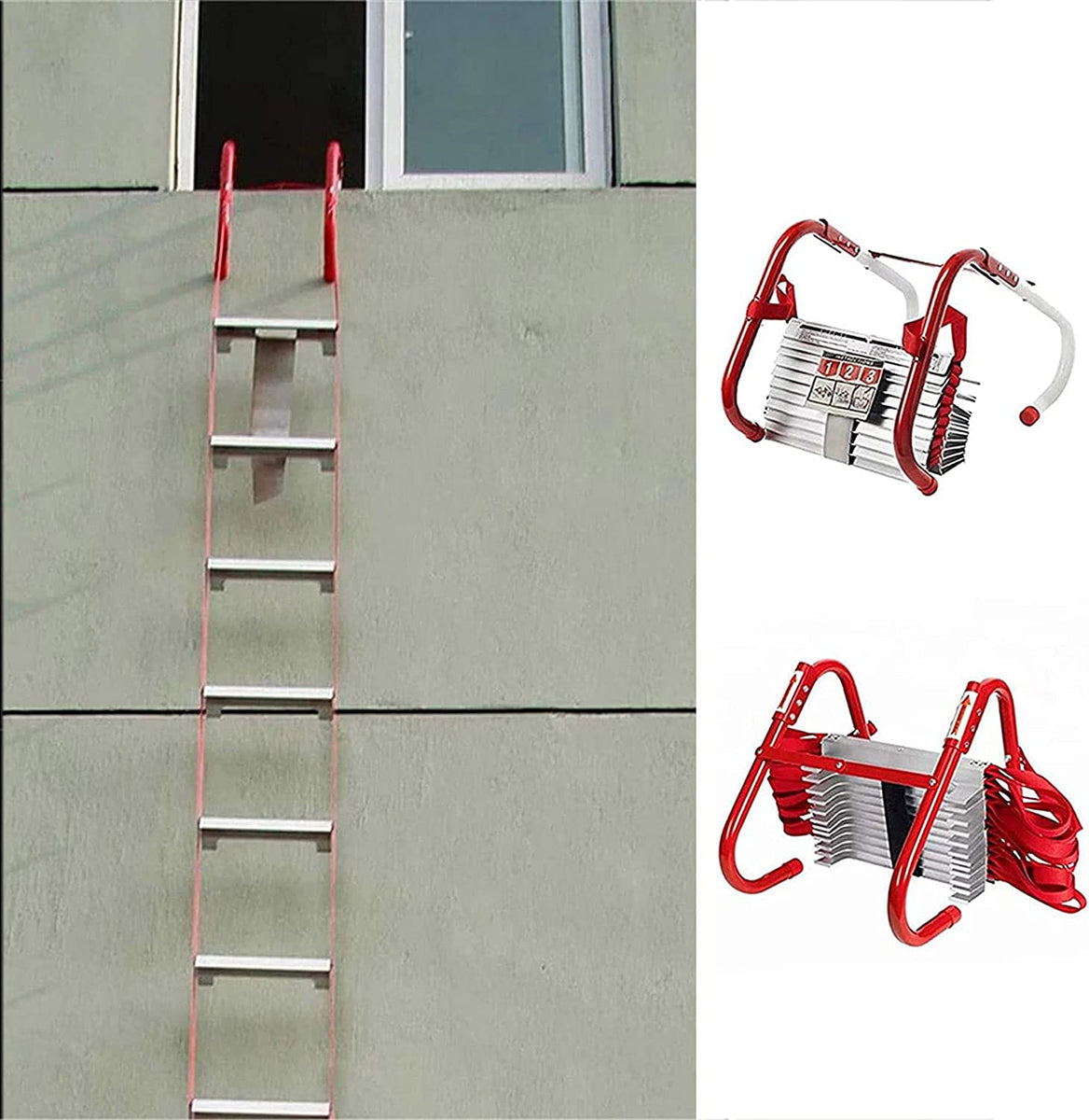 EGTink Seilleiter 5m - Feuerschutzleiter Mit 2 Haken Bis 200kg