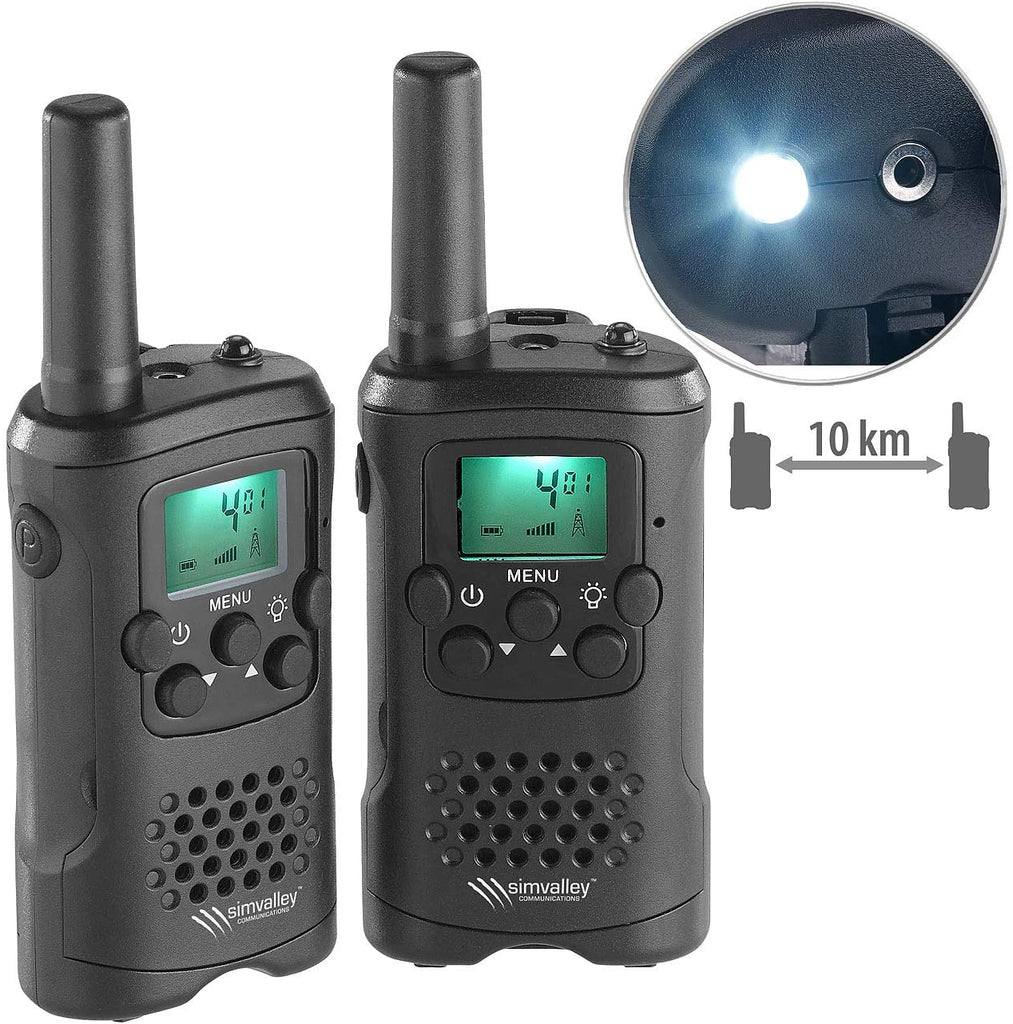 Handfunkgerät Walkie Talkie: 2er-Set PMR-Funkgeräte mit VOX, bis 10 km ...